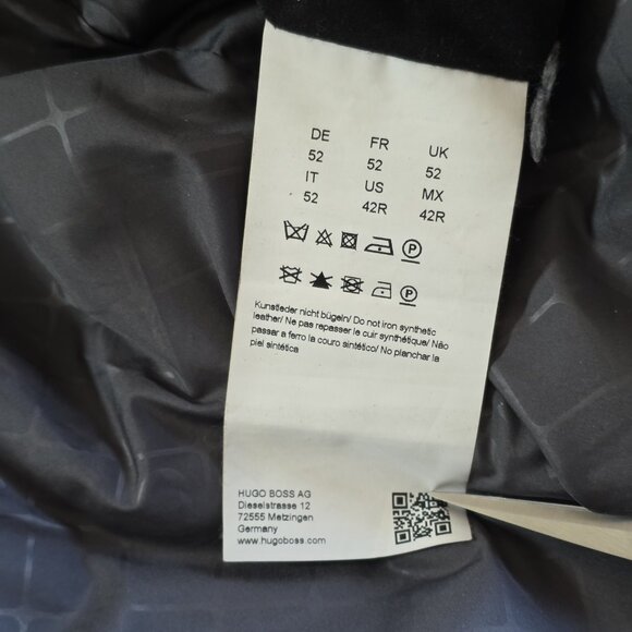 Hugo Boss Jacket Men 42R Heathered Gray Full Zip Lined LS Pockets Preppy FLAW - Picture 14 of 16